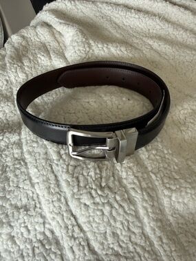 Kids Reversible Black & Brown Belt with Silver Buckle